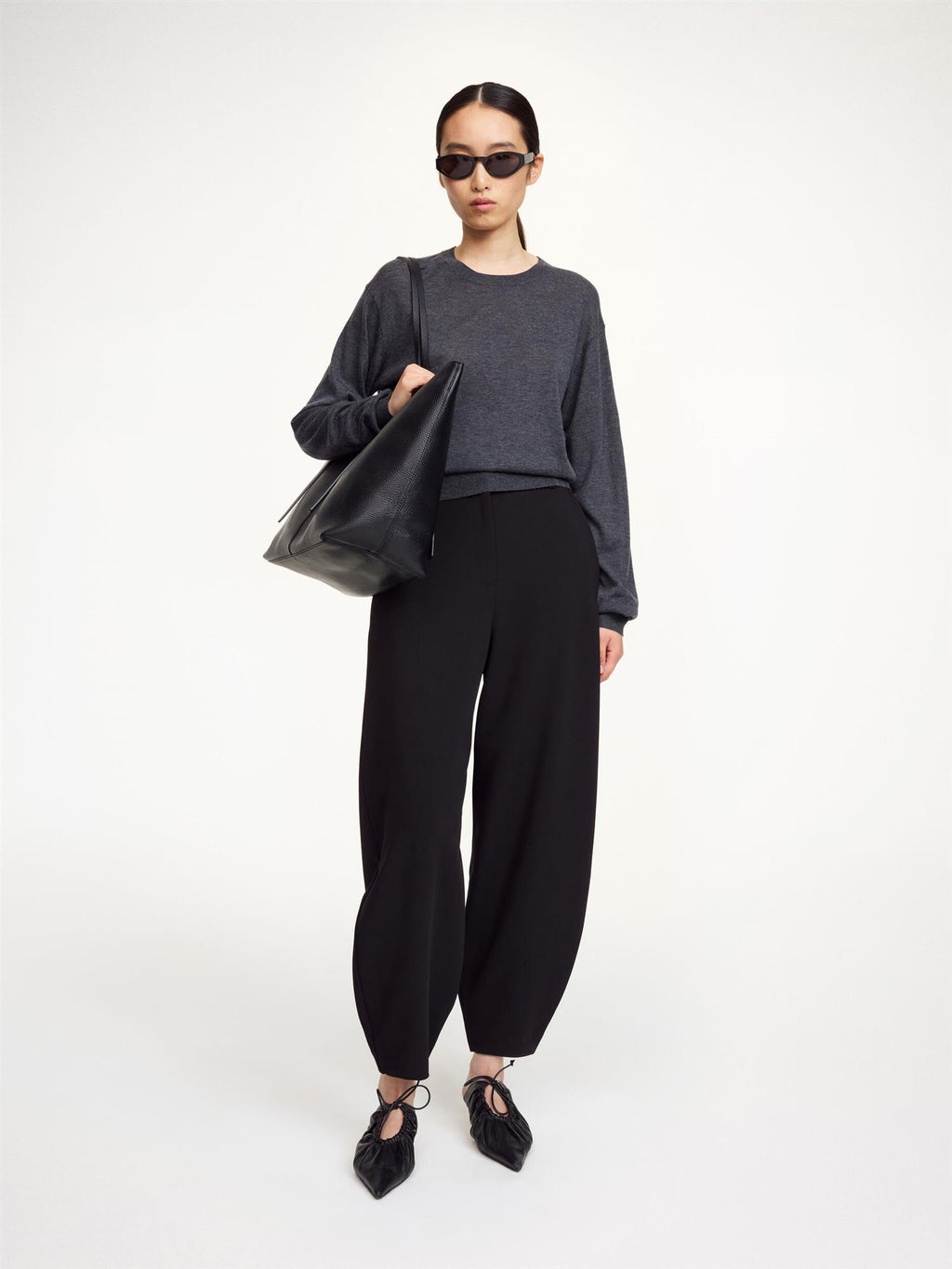 CARLIEN Polyester Viscose Trousers Black