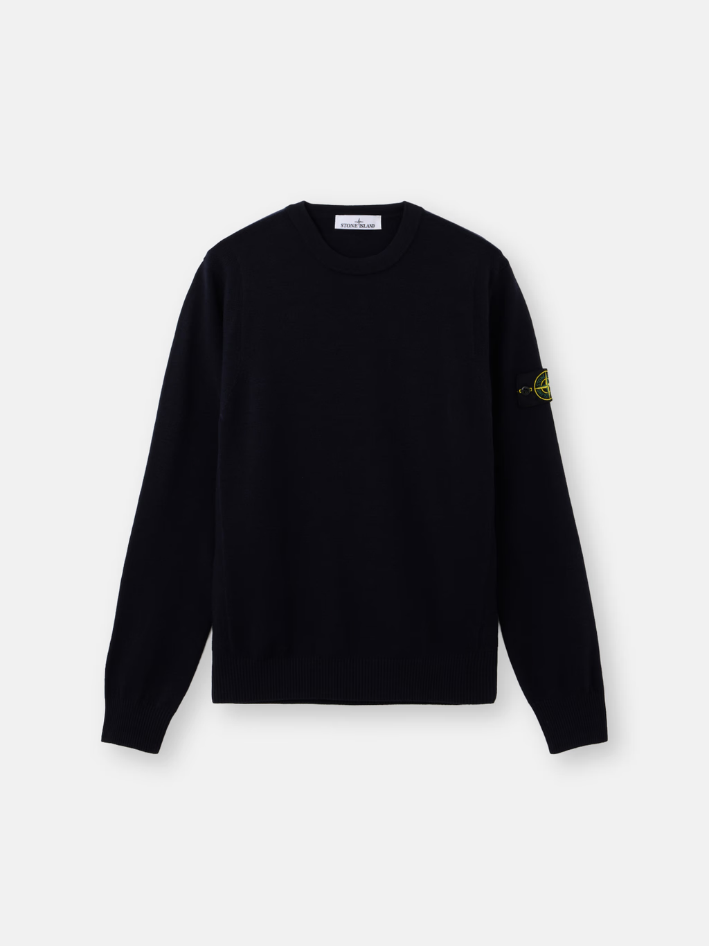 KNITTED STRETCH RWS WOOL SWEATER NAVY