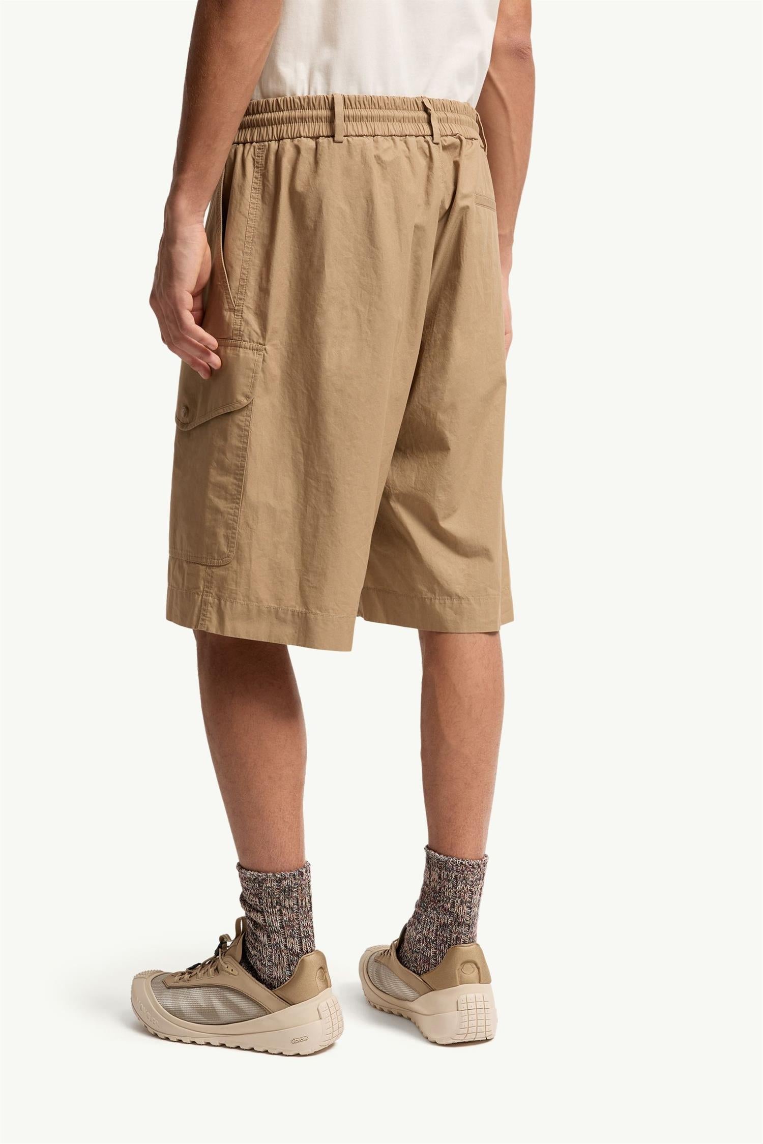 Cotton Poplin Cargo Shorts TAN