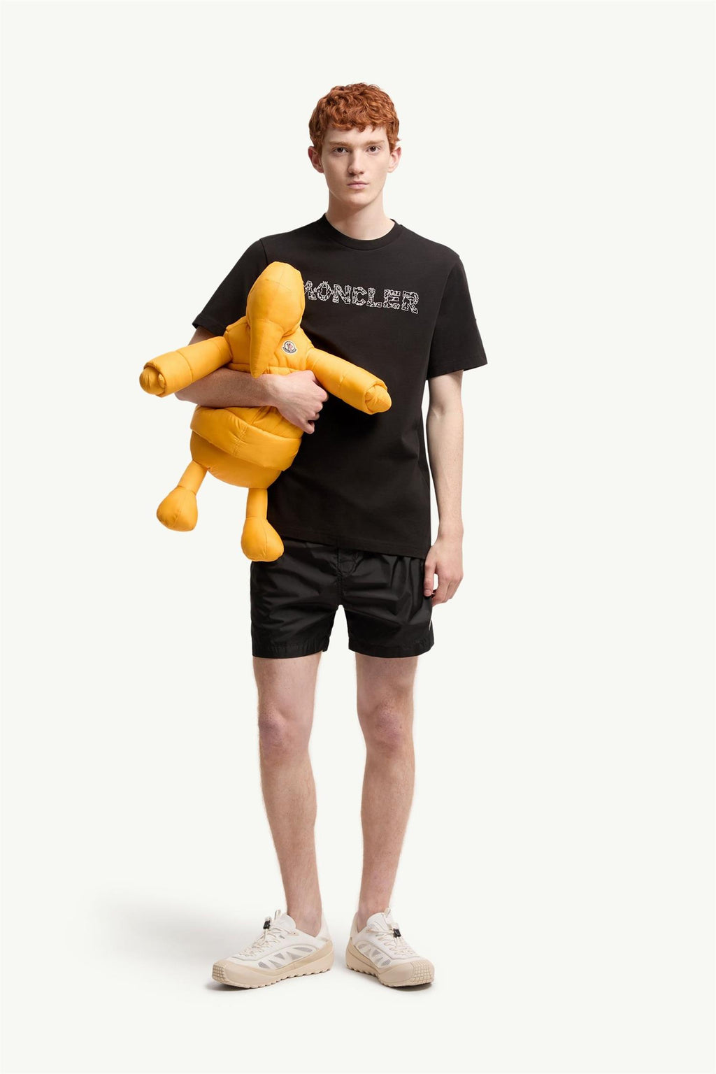 Space Embroidered Logo Cotton T-Shirt BLACK