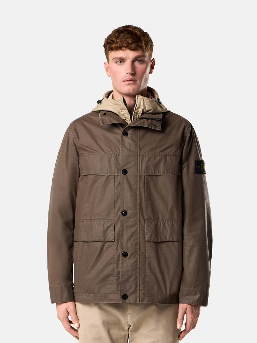 WAXED COTTON FIELD JACKET UMBER