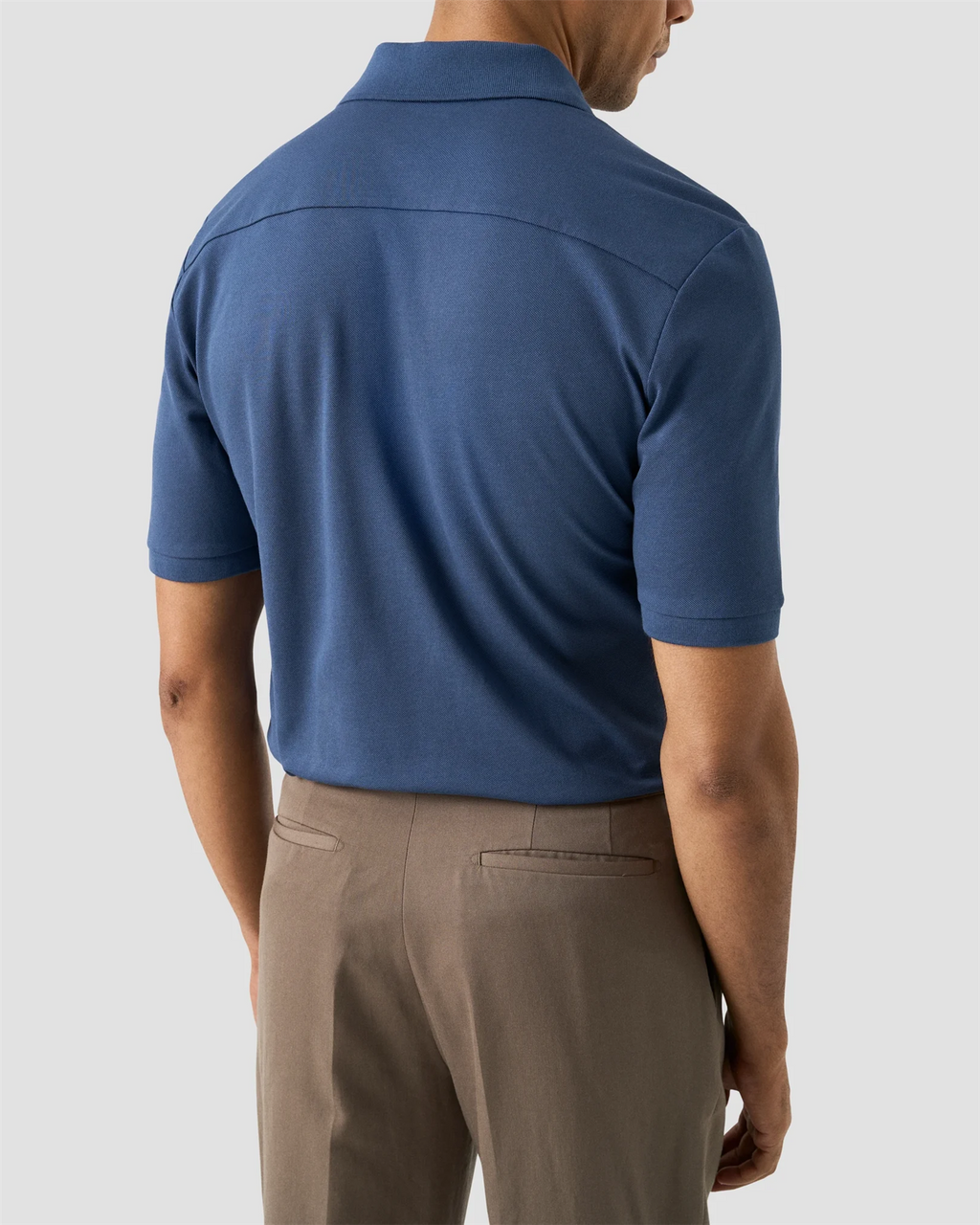 Pima Cotton Pique Polo T-Shirt Mid Blue