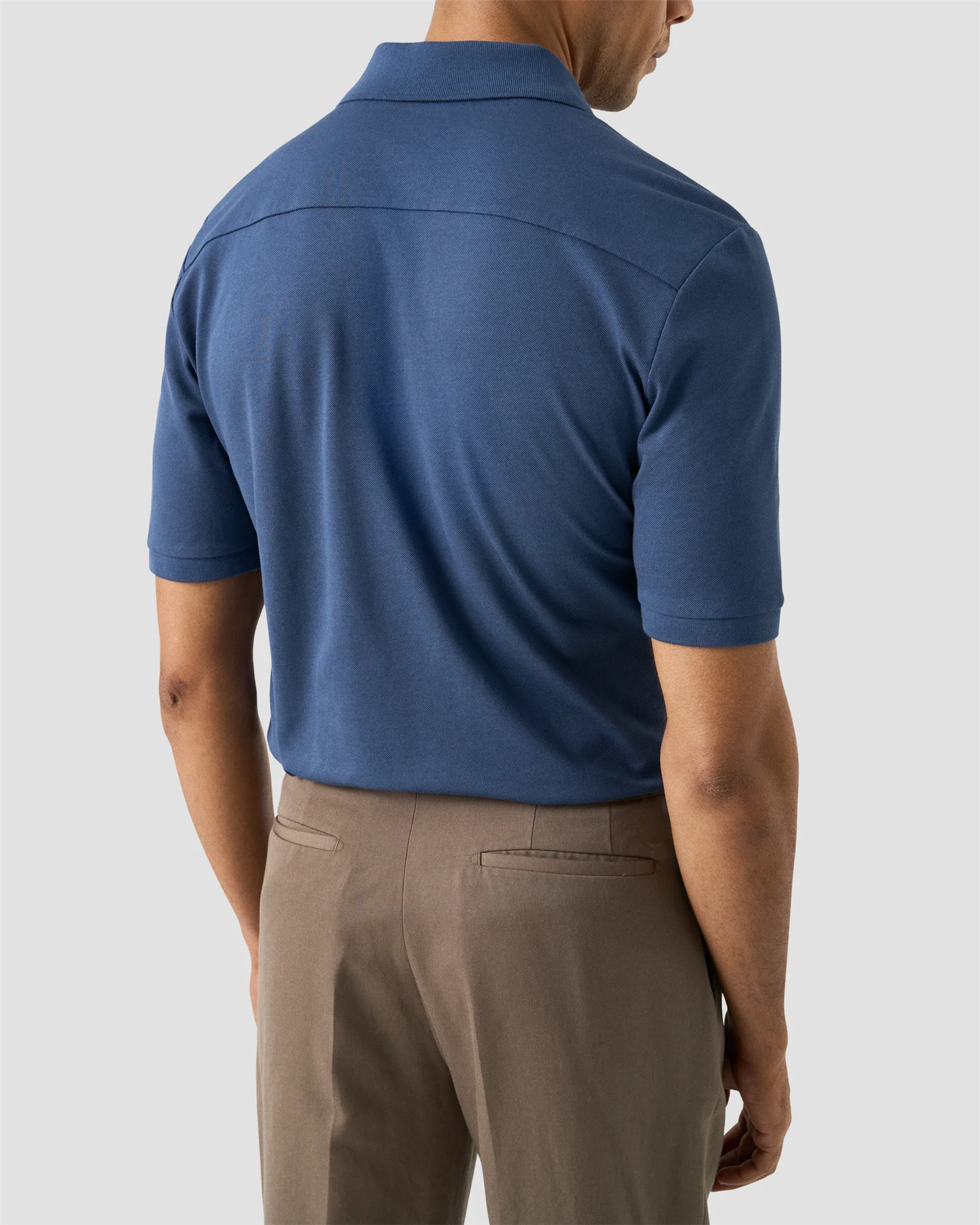 Pima Cotton Pique Polo T-Shirt Mid Blue