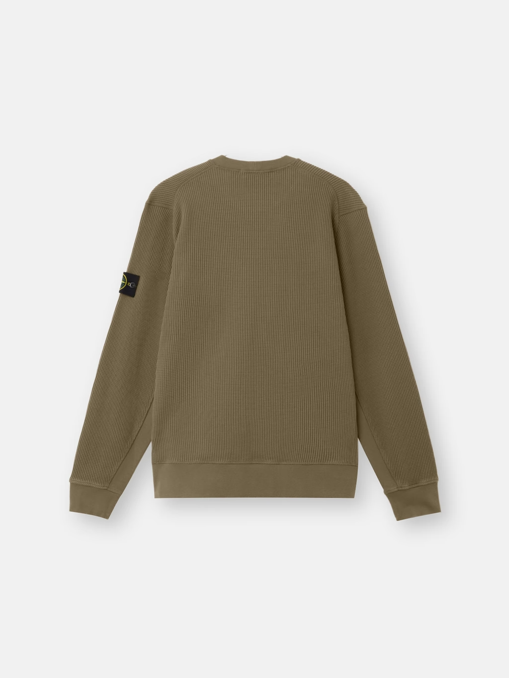 ORGANIC COTTON WAFFLE SWEATSHIRT MILITARY GREEN