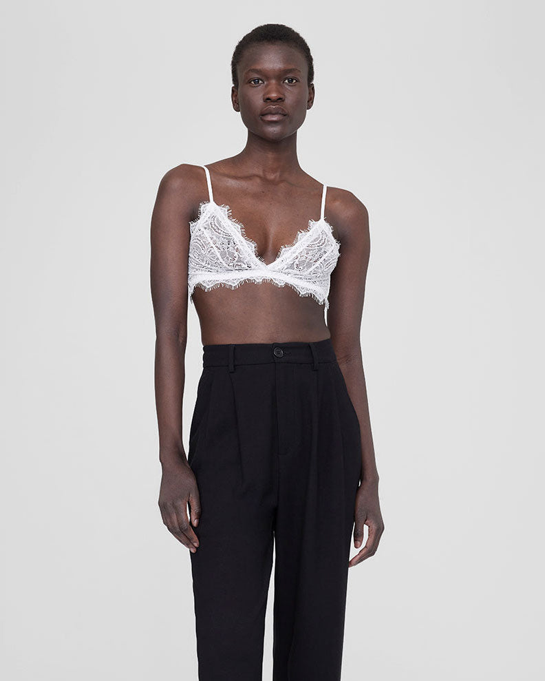 LACE BRA WITH TRIM IVORY