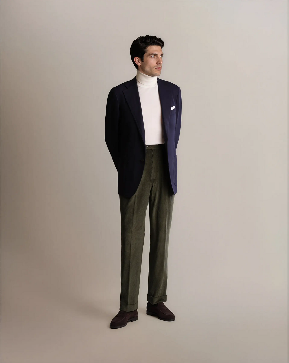 Mod 2 Woollen Hopsack Blazer Navy