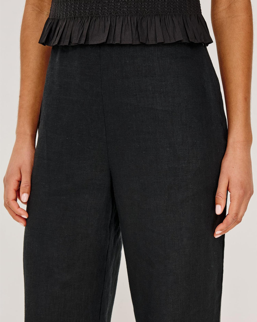 ANDRINE LINEN PANTS BLACK