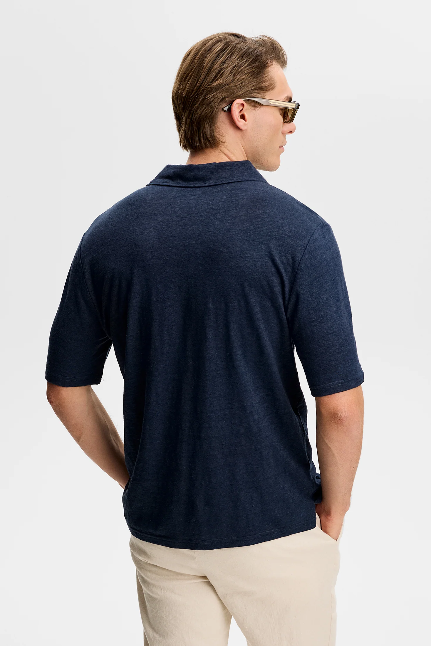 Roy Linen Polo JL Navy