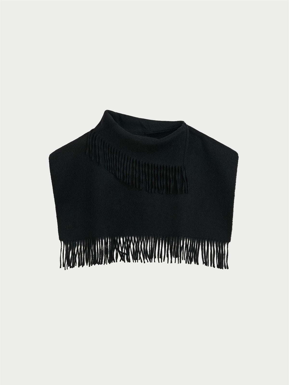 Turtla wool fringe bib Black