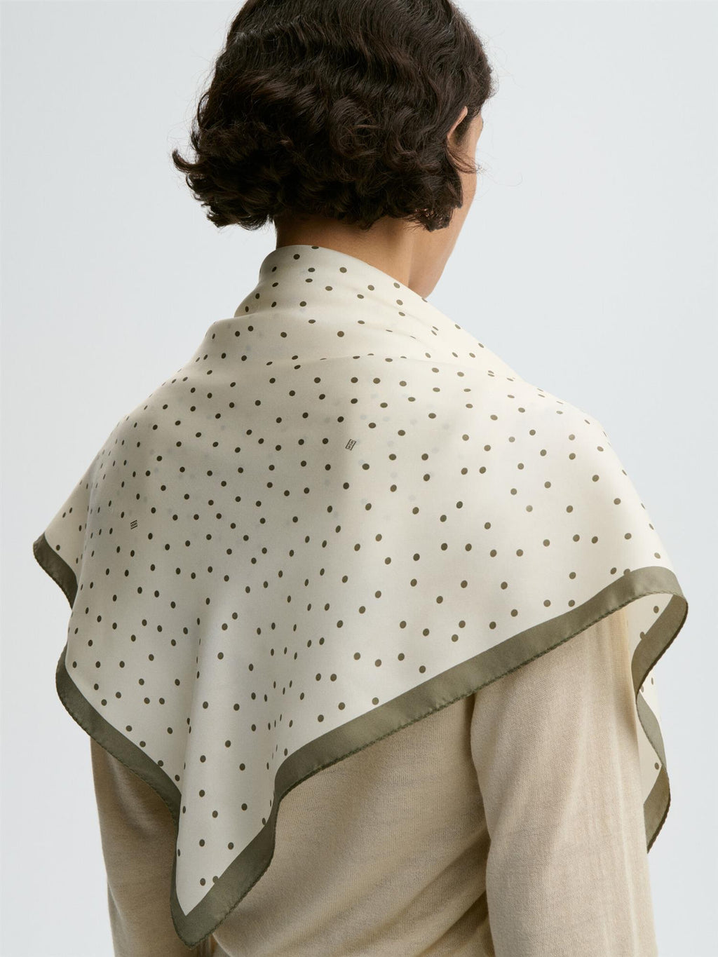 POULAS Silk Scarf DEEP LICHEN GREEN