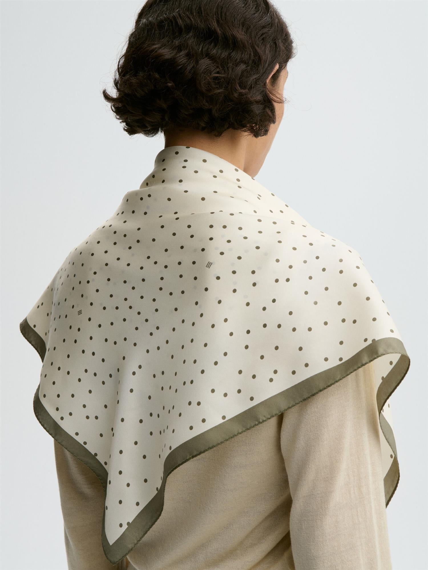 POULAS Silk Scarf DEEP LICHEN GREEN