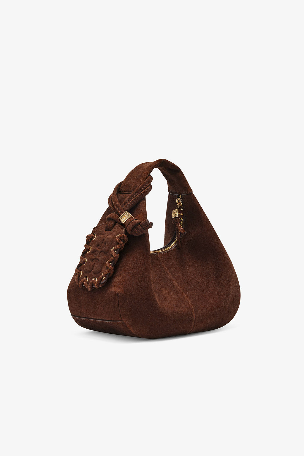 Hobo Mini Suede Leather Bag Chicory Coffee