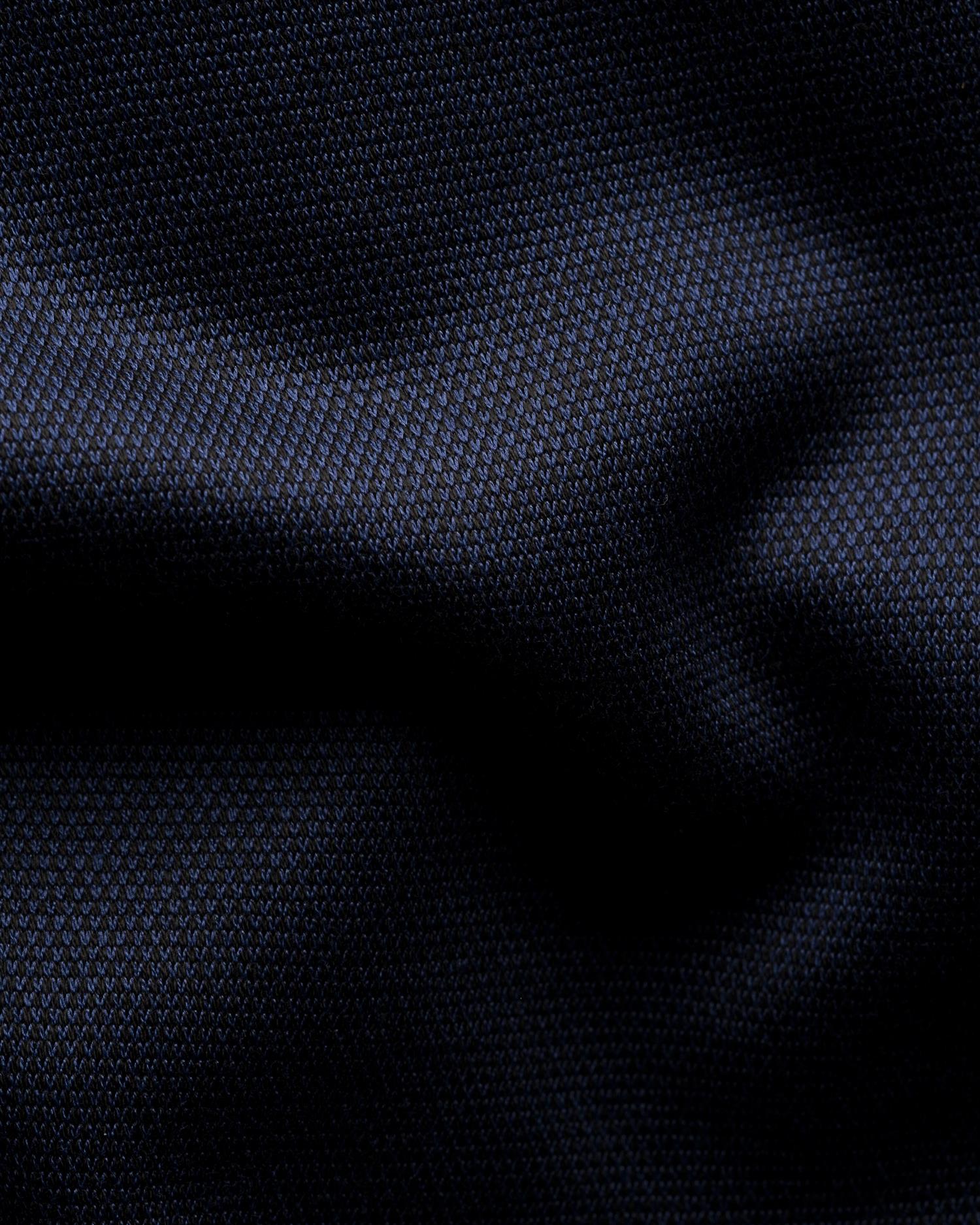 Slim Fit Filo di Scozia Knit Shirt Navy Blue