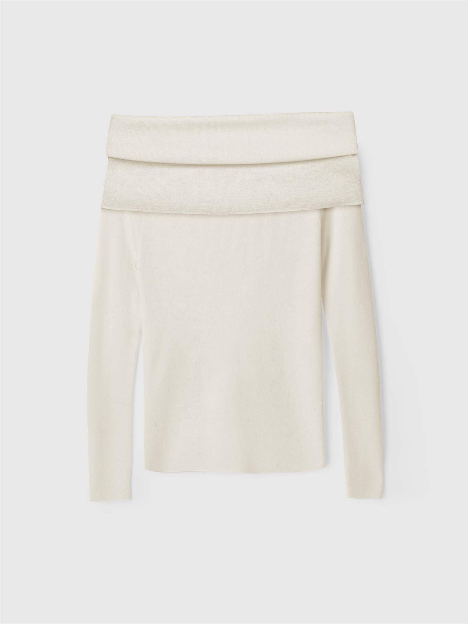 Off Shoulder Knit Top Macadamia