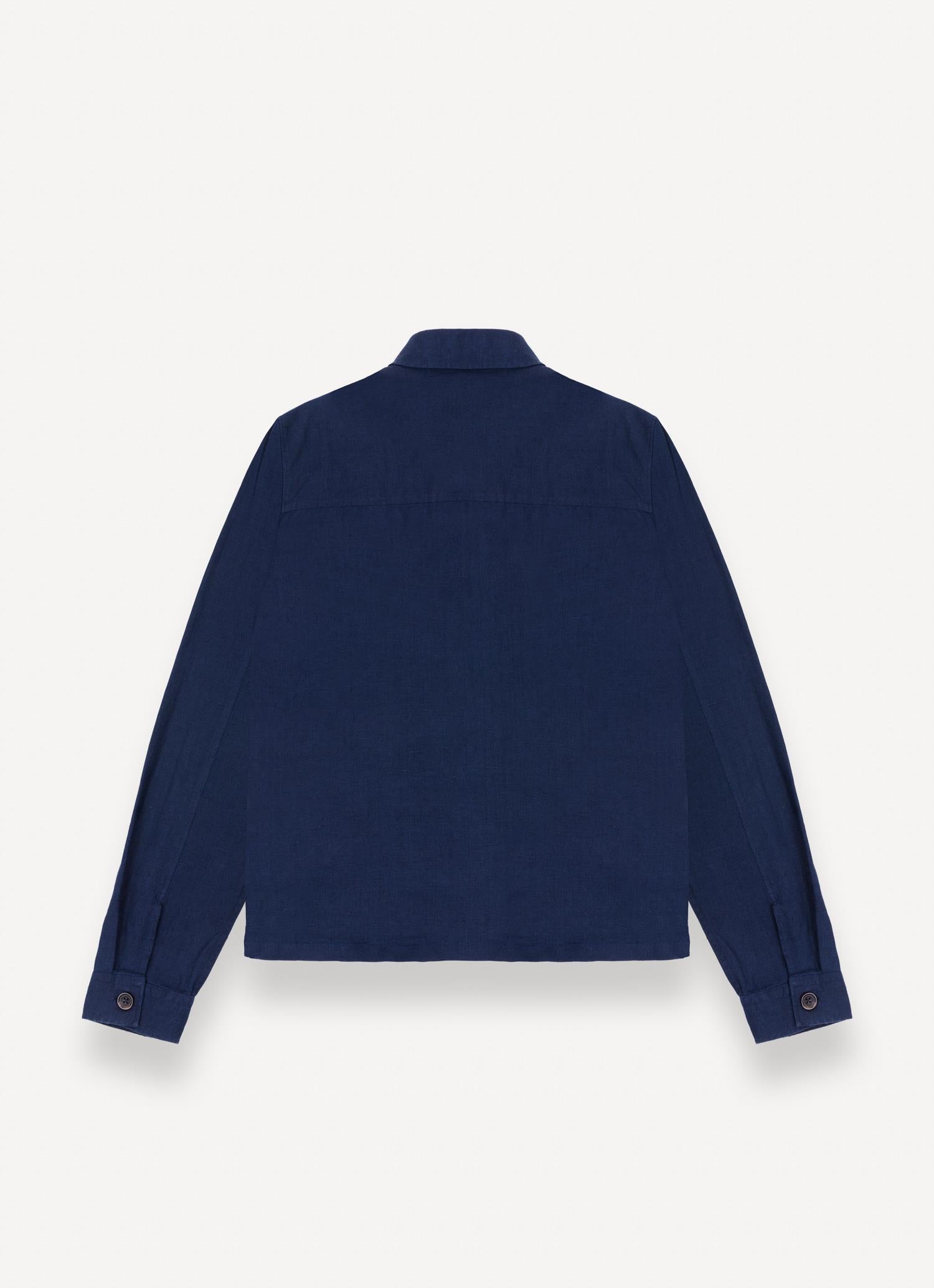 LINEN OVERSHIRT NAVY BLUE