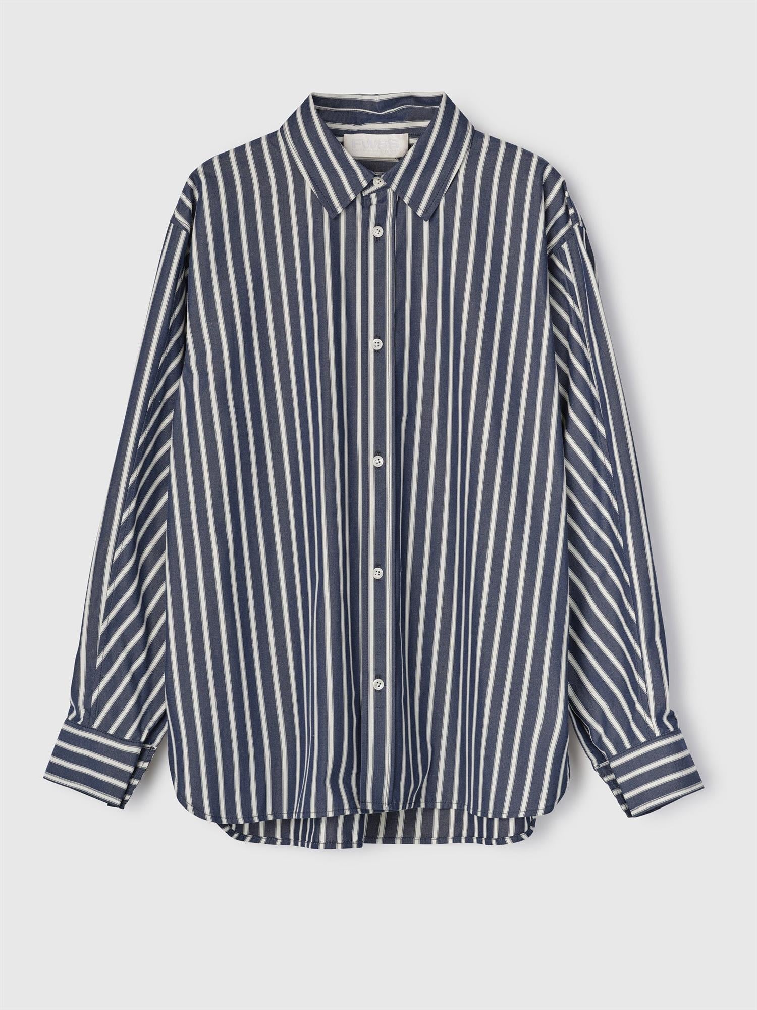 Coastal Shirt Dark Navy White Pinstripe