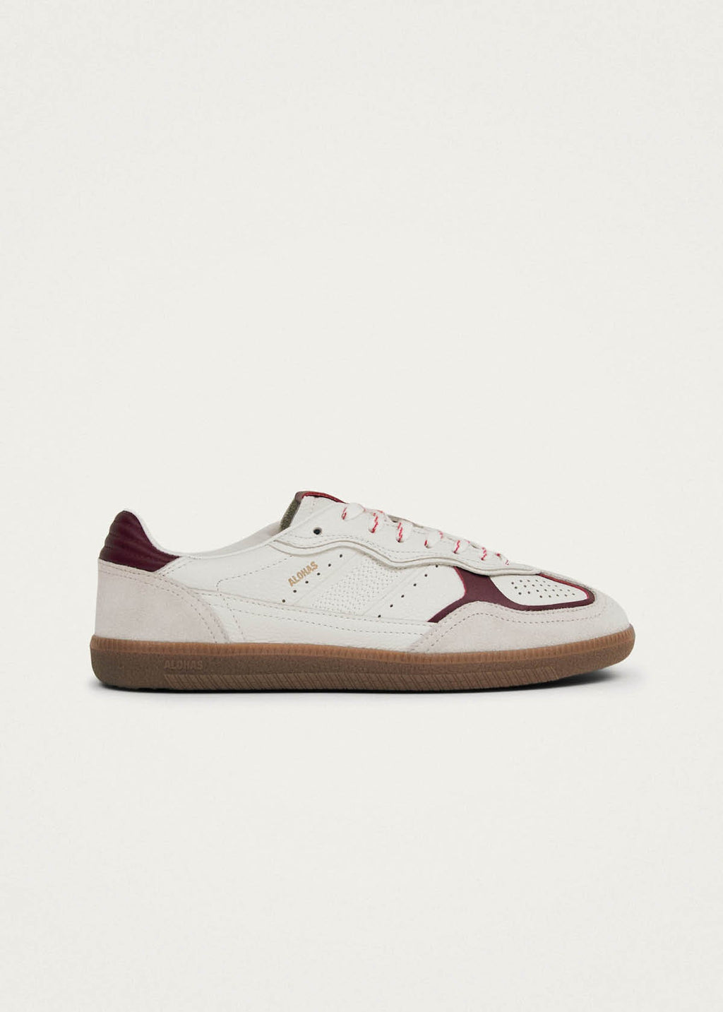 TB.490 Leather Sneakers Rife Grain White Burgundy