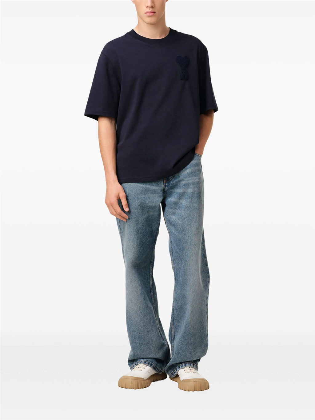 AMI DE COEUR LOGO PATCH T-SHIRT NAVY