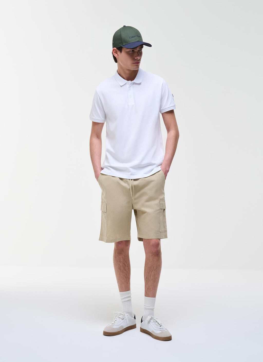 STRETCH Cotton PIQUÉ POLO T-shirt WHITE