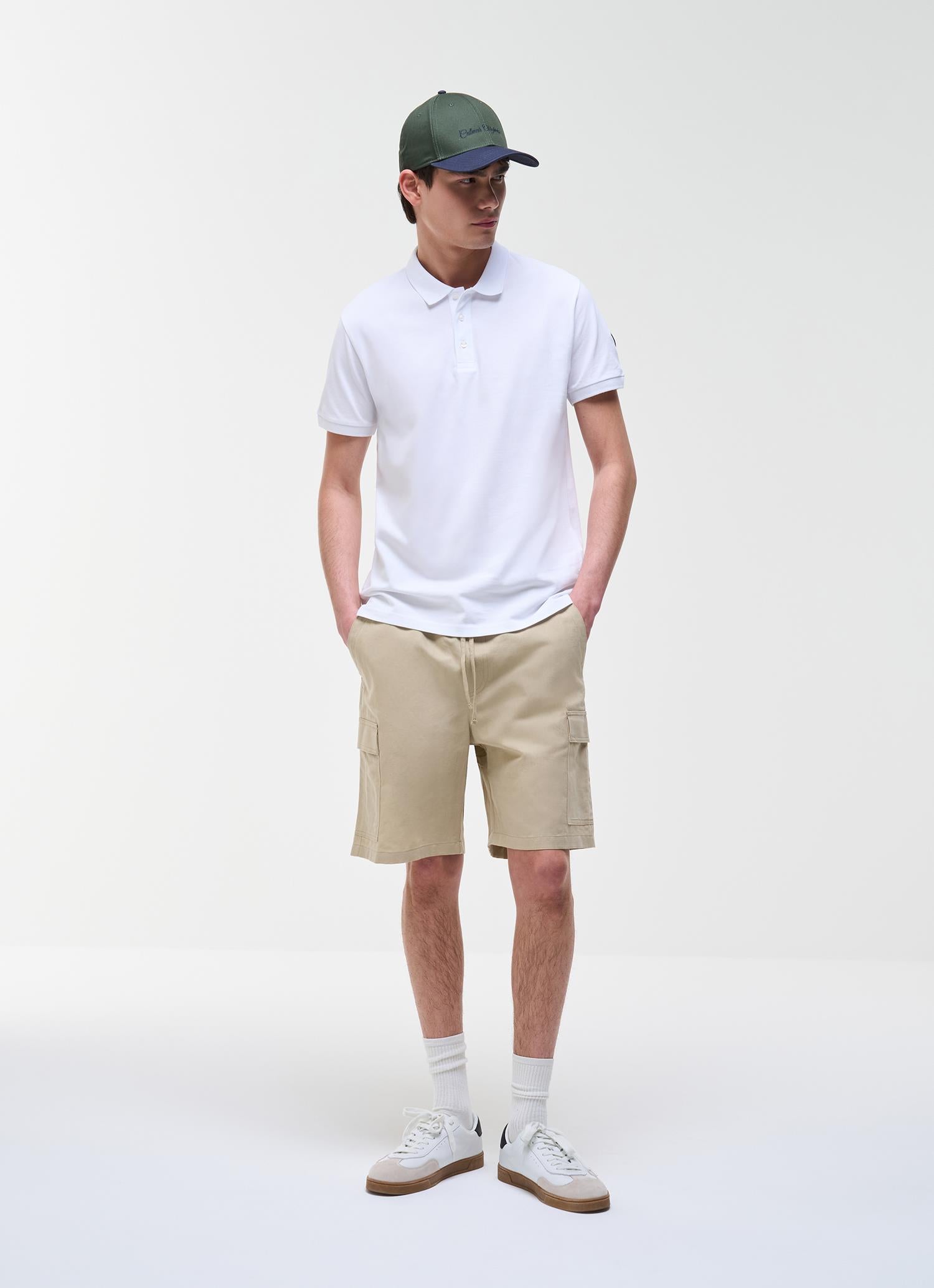 STRETCH Cotton PIQUÉ POLO T-shirt WHITE