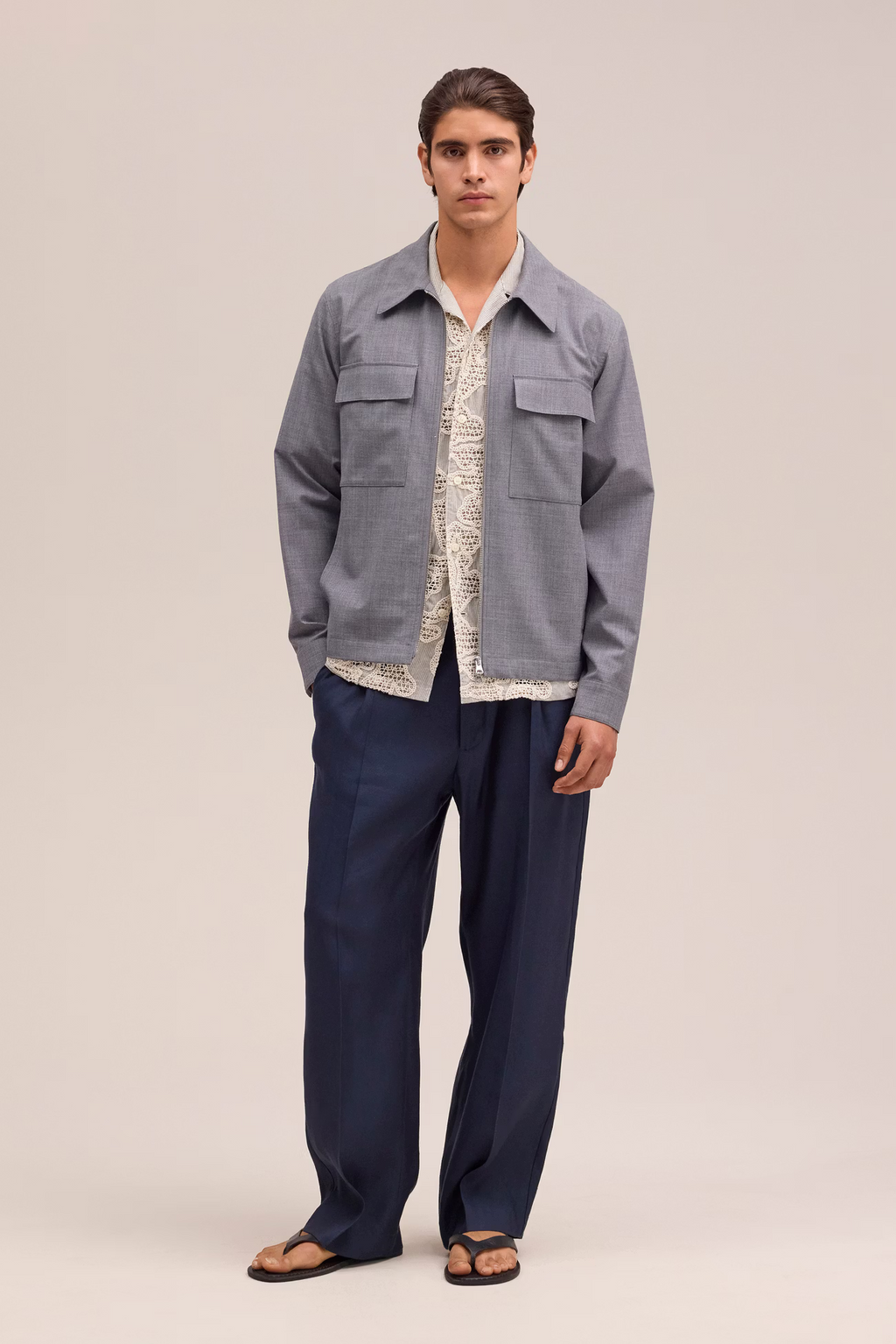 Kay Relaxed fit linen blend Trouser 1808 Deep Navy