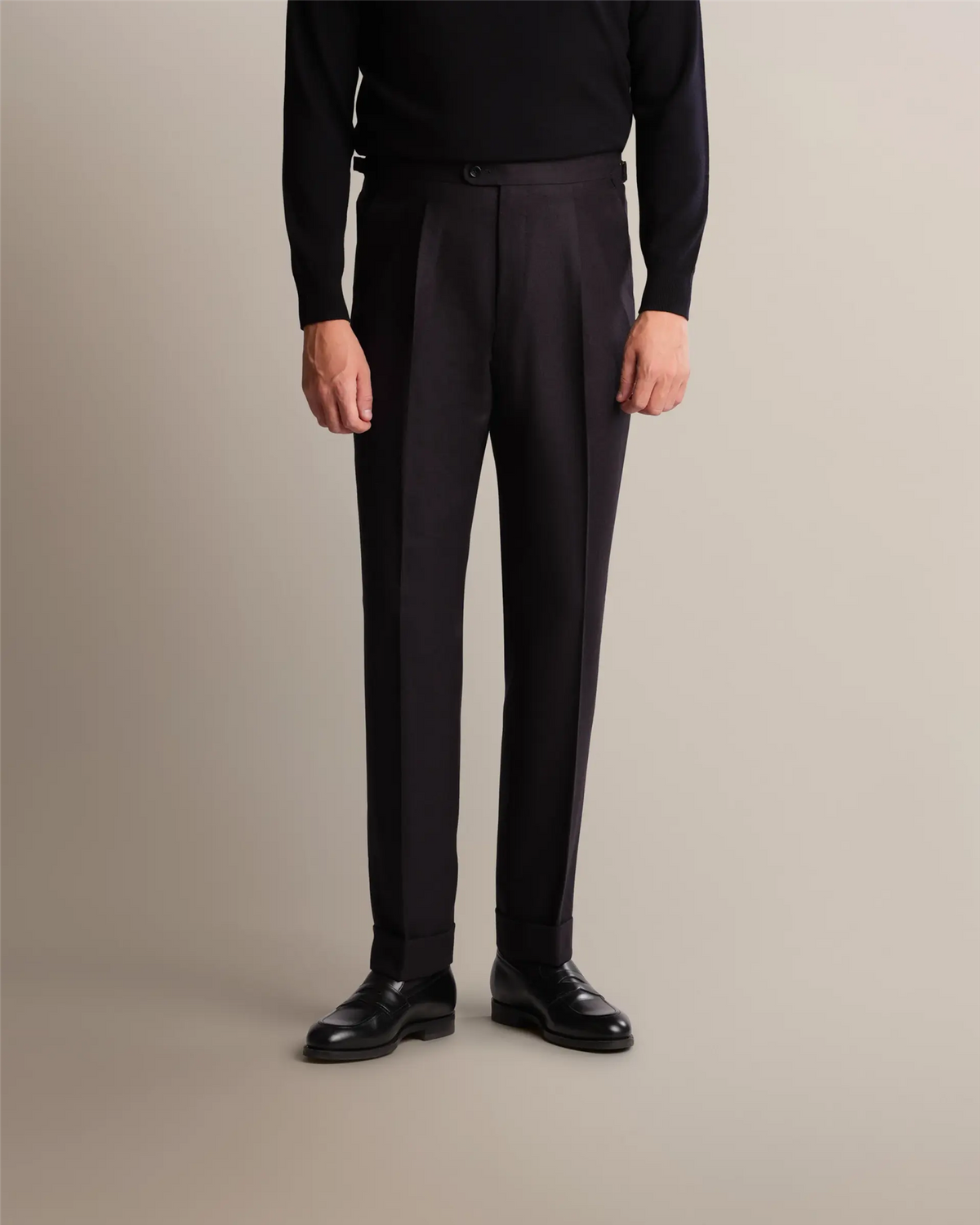 Mod 2 Single Pleat Flannel Trousers Navy