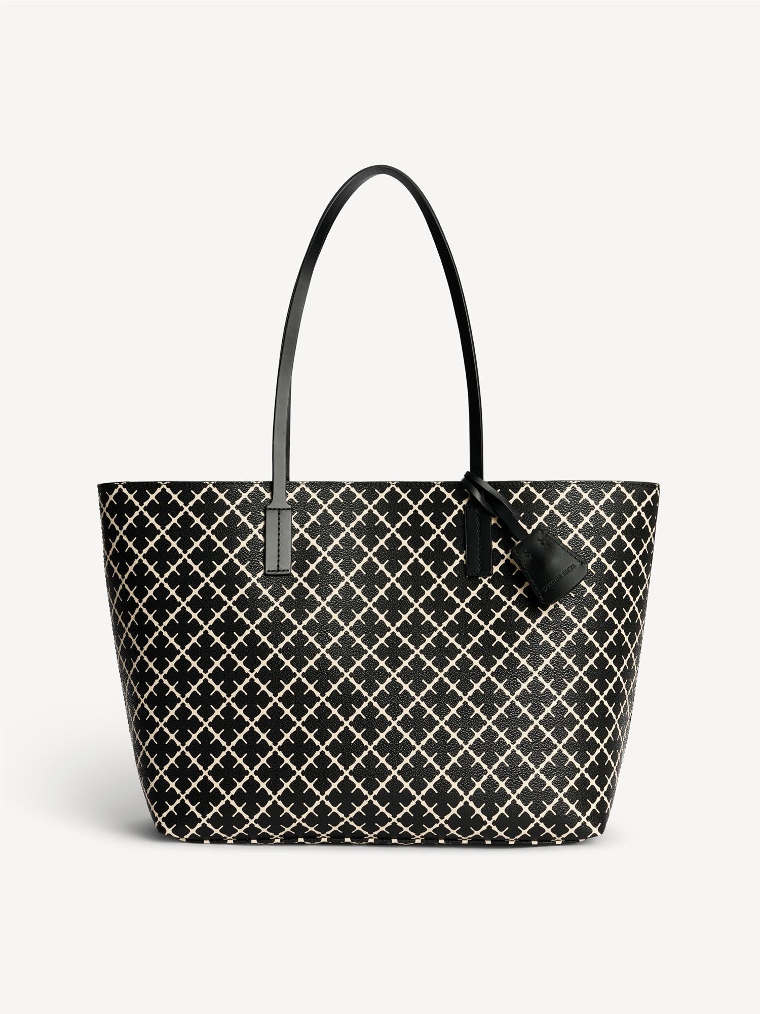 Abigail Printed Tote Bag Black