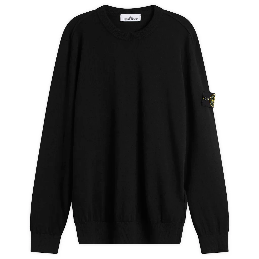 KNITTED GEELONG WOOL SWEATER BLACK