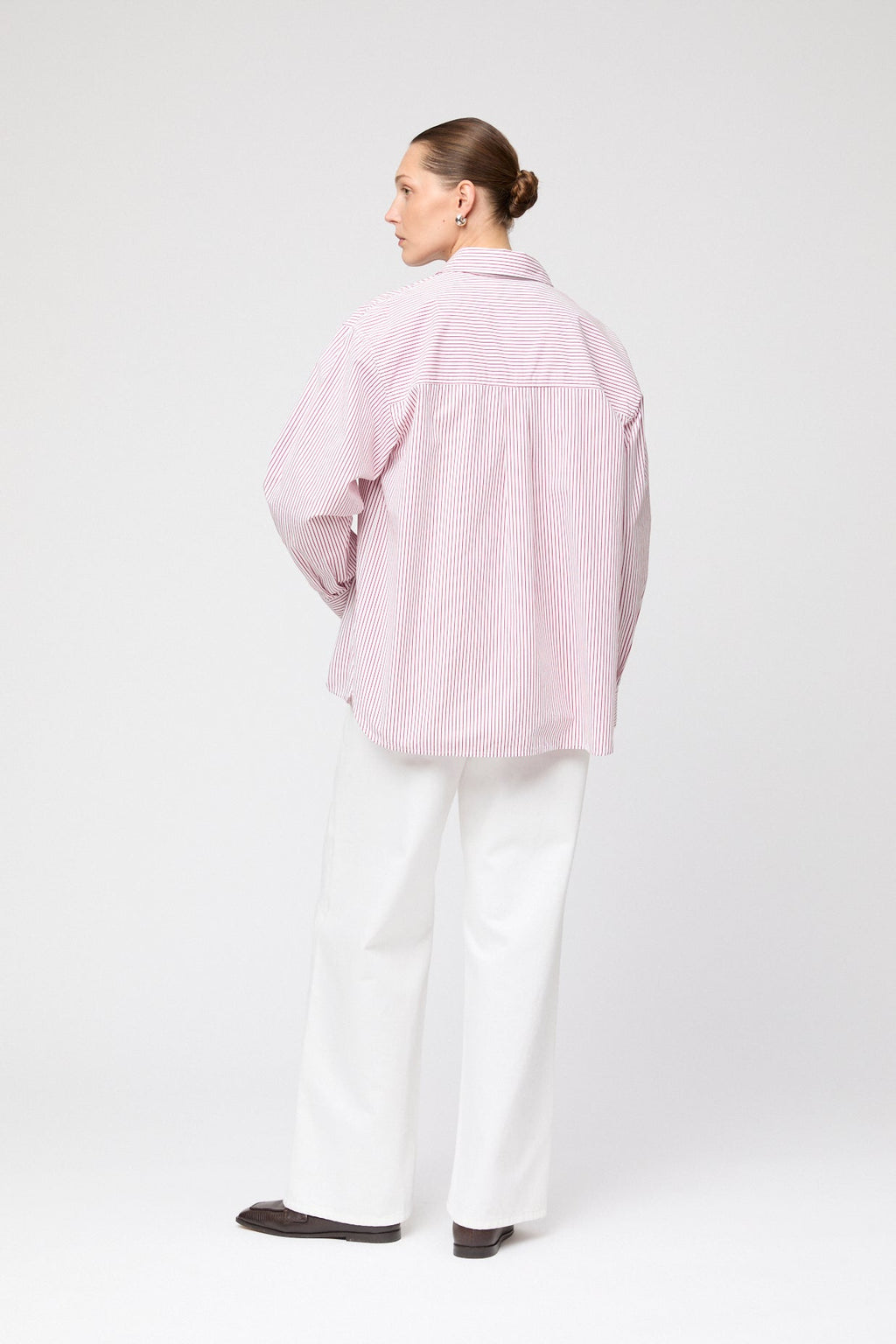Coastal Cotton Shirt White Red Pinstripe