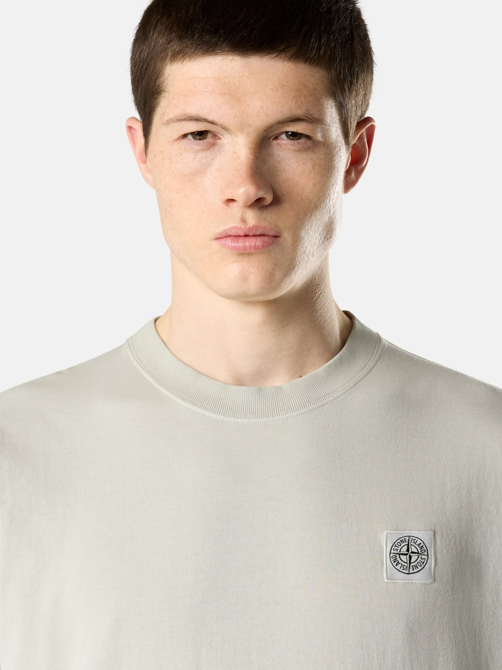 COMBED ORGANIC COTTON T-SHIRT PEARL GREY