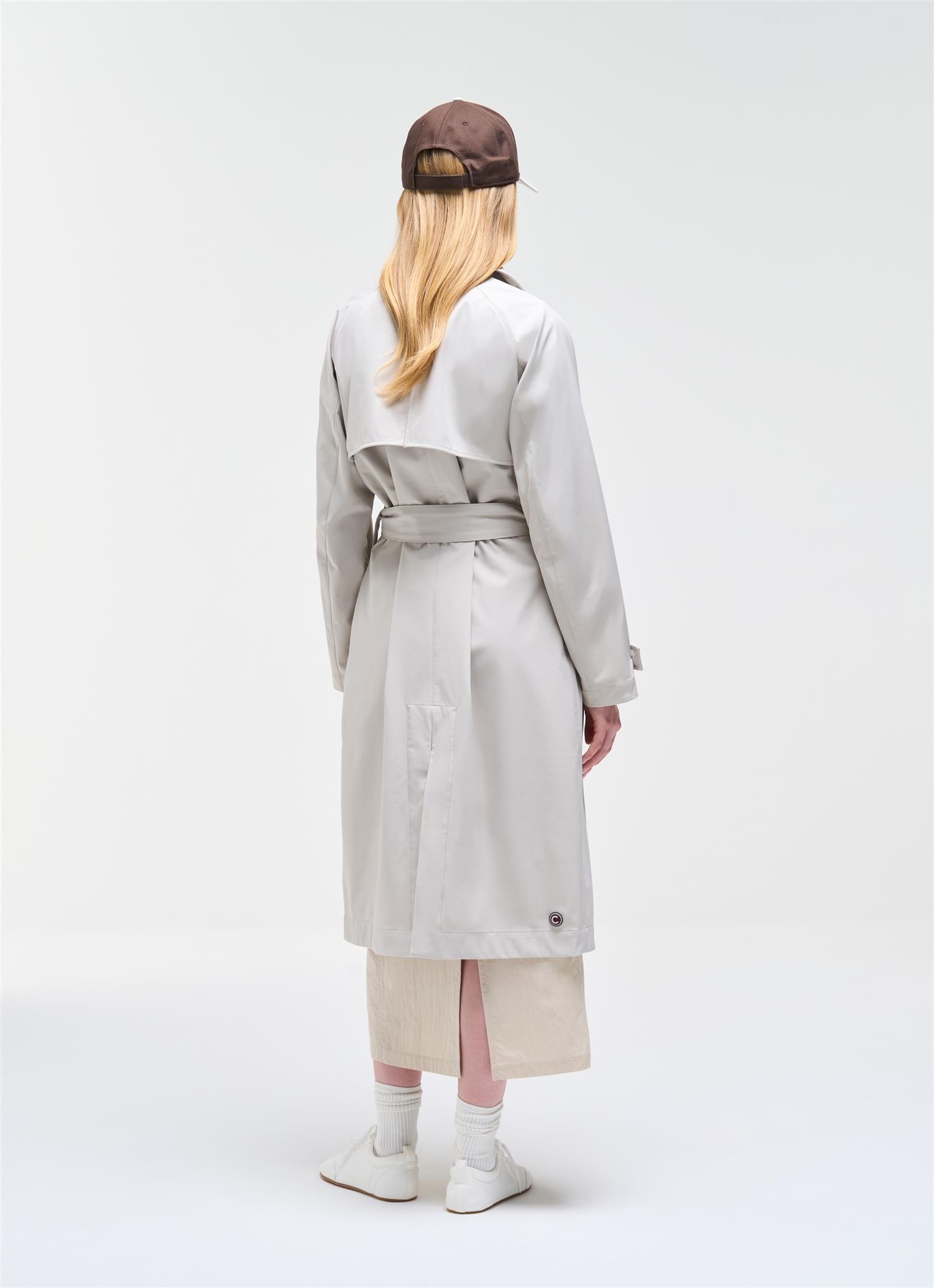 LONG WATERPROOF TRENCH COAT HEMP BEIGE