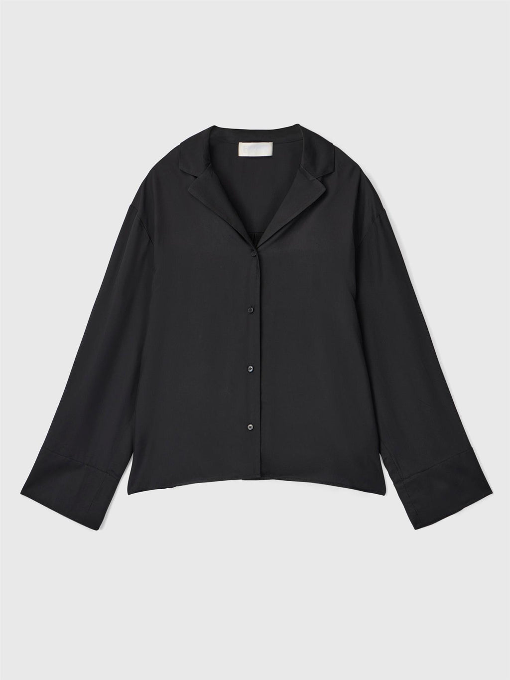 Viscose Twill Pajama Shirt Jet Black