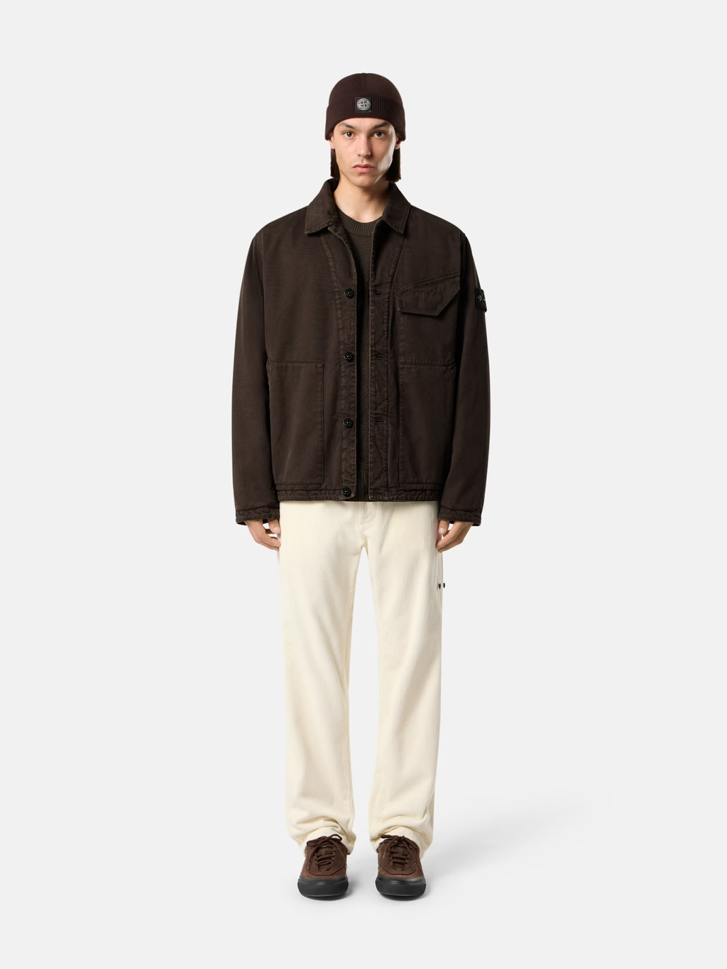 Padded PANAMA COTTON Coach JACKET COAL GREY