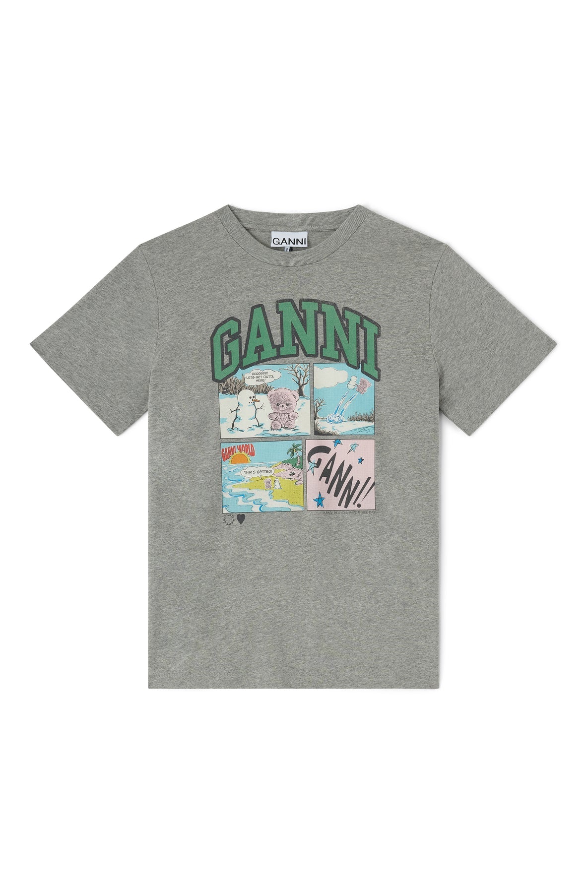 Bear Comic Teddy Print T-shirt Paloma Grey