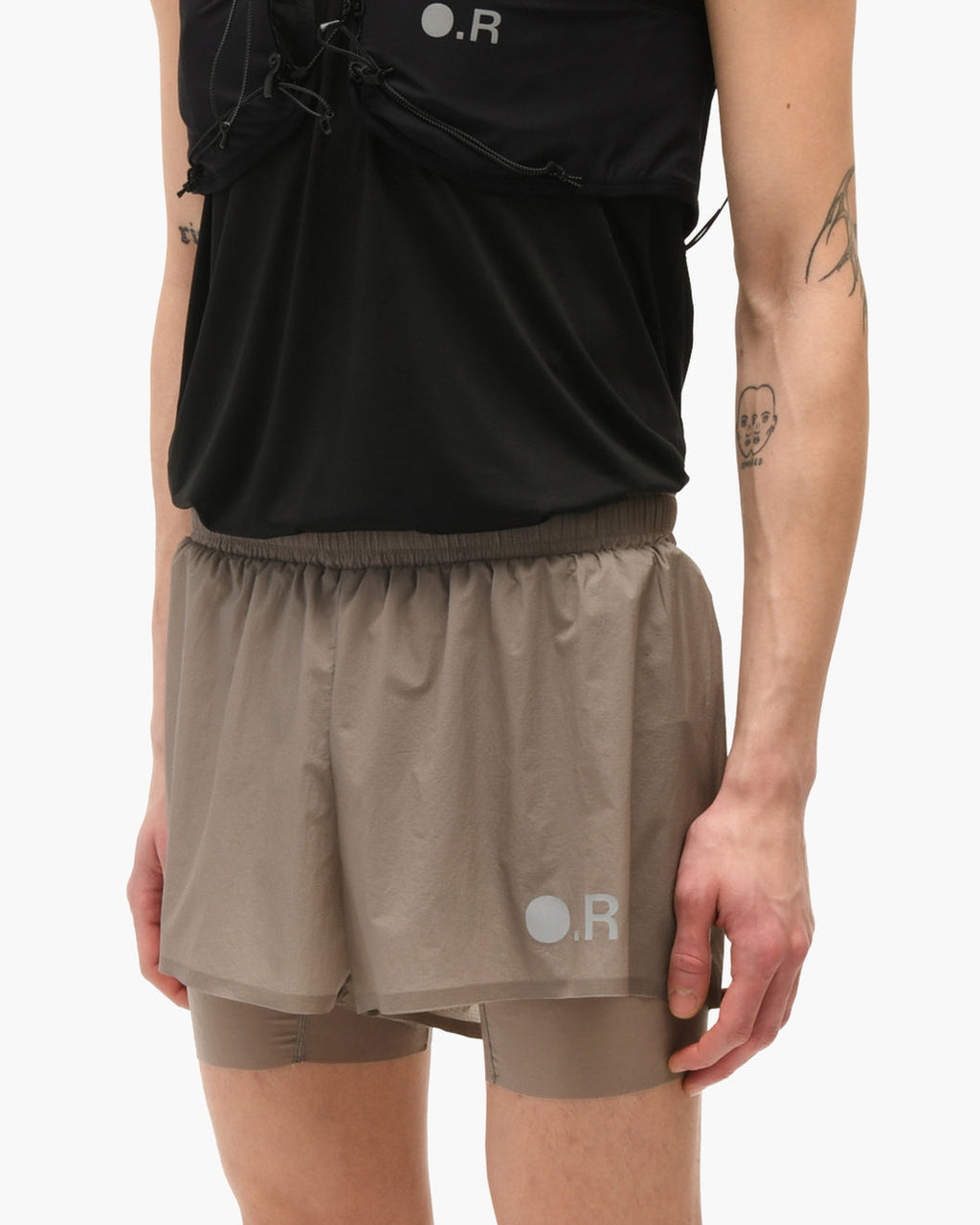 Layered Shorts Camel