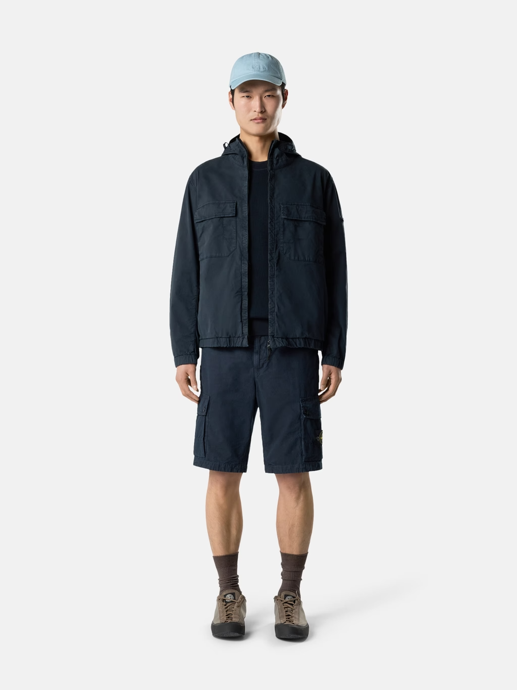 ORGANIC COTTON TWILL SHORTS NAVY BLUE