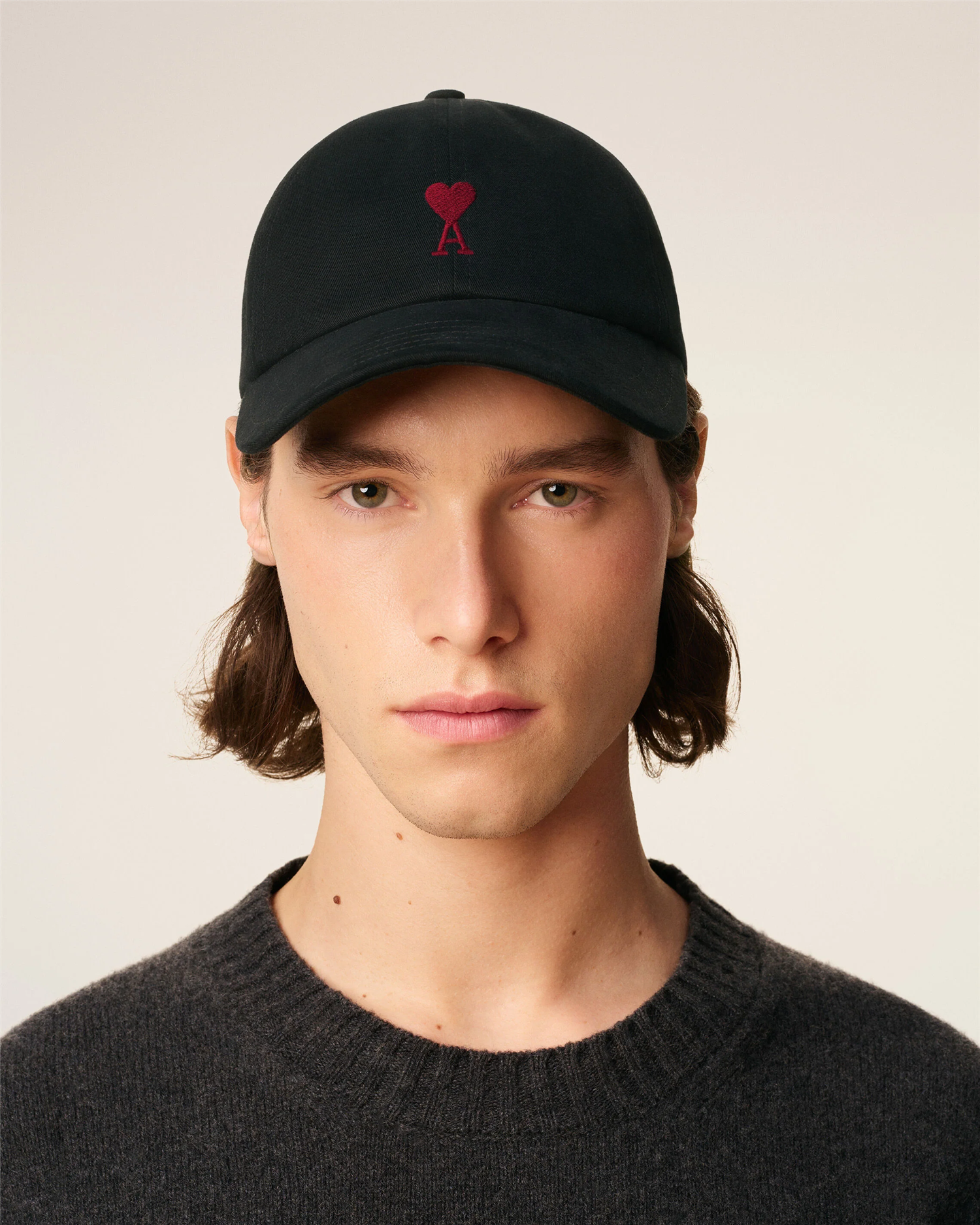 EMBROIDERY AMI DE COEUR CAP BLACK/RED