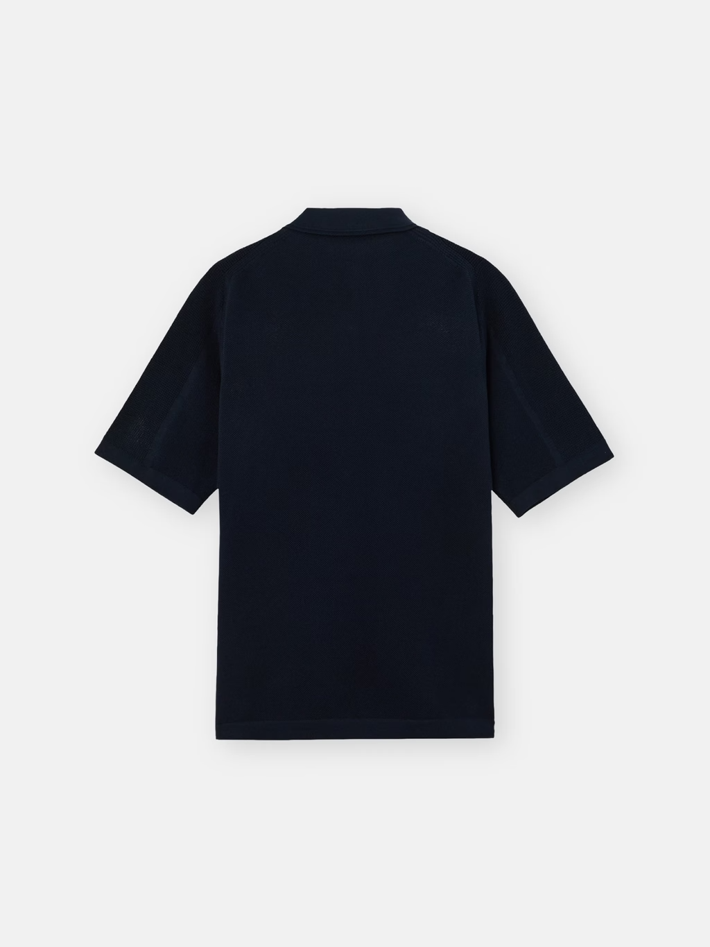 MICRO STITCH COTTON POLO T-SHIRT NAVY BLUE