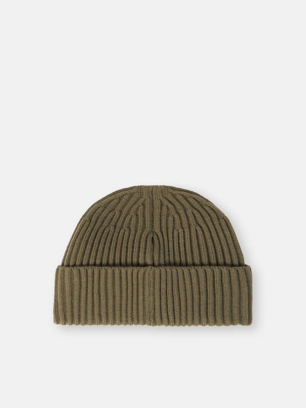 RIBBED WOOL BEANIE MILITARY GREEN