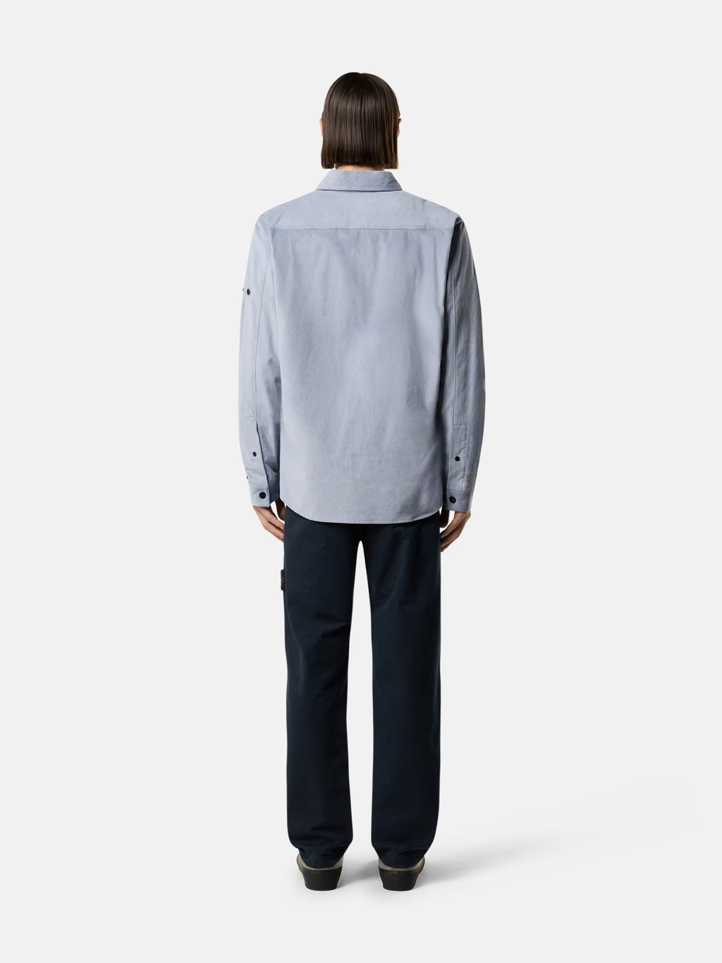 BRUSHED ORGANIC COTTON CANVAS TROUSERS 'OLD' EFFECT NAVY BLUE