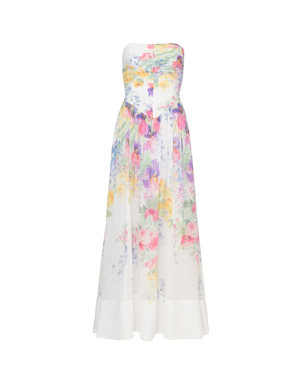 Dotted Georgette Bandeau Dress Flower Meadow