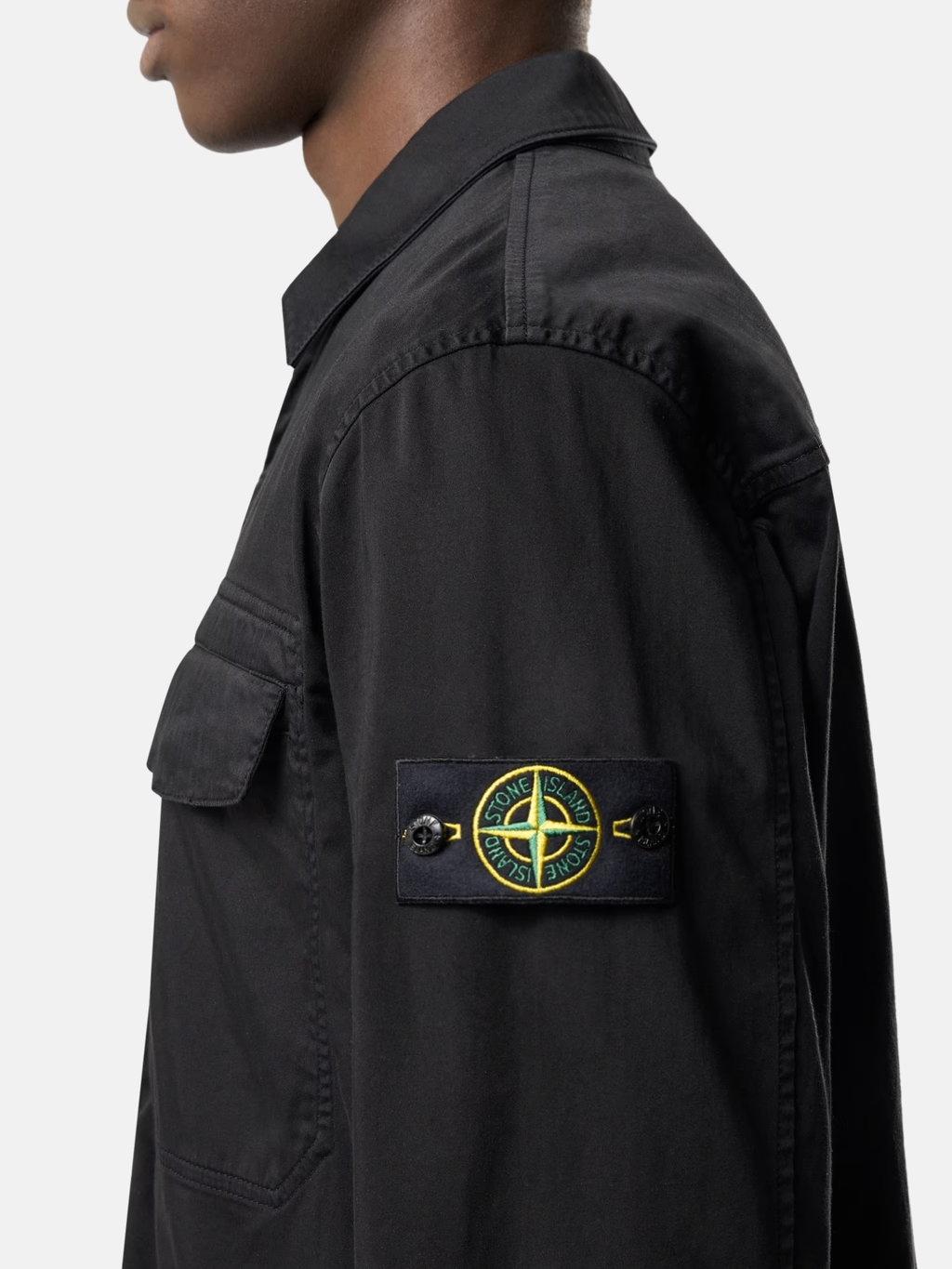 ORGANIC COTTON SATIN OVERSHIRT BLACK