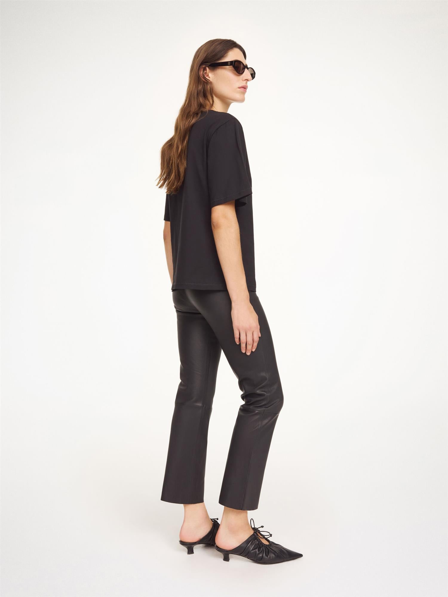 FLORENTINA Leather Trousers Black