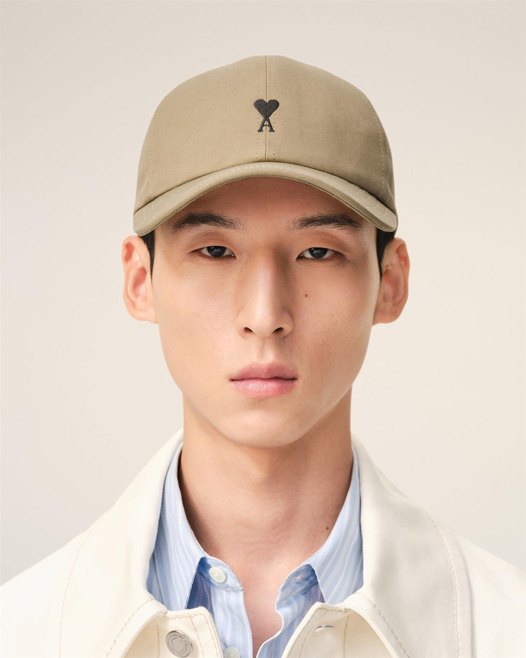 EMBROIDERED AMI DE COEUR LOGO CAP TAUPE BEIGE