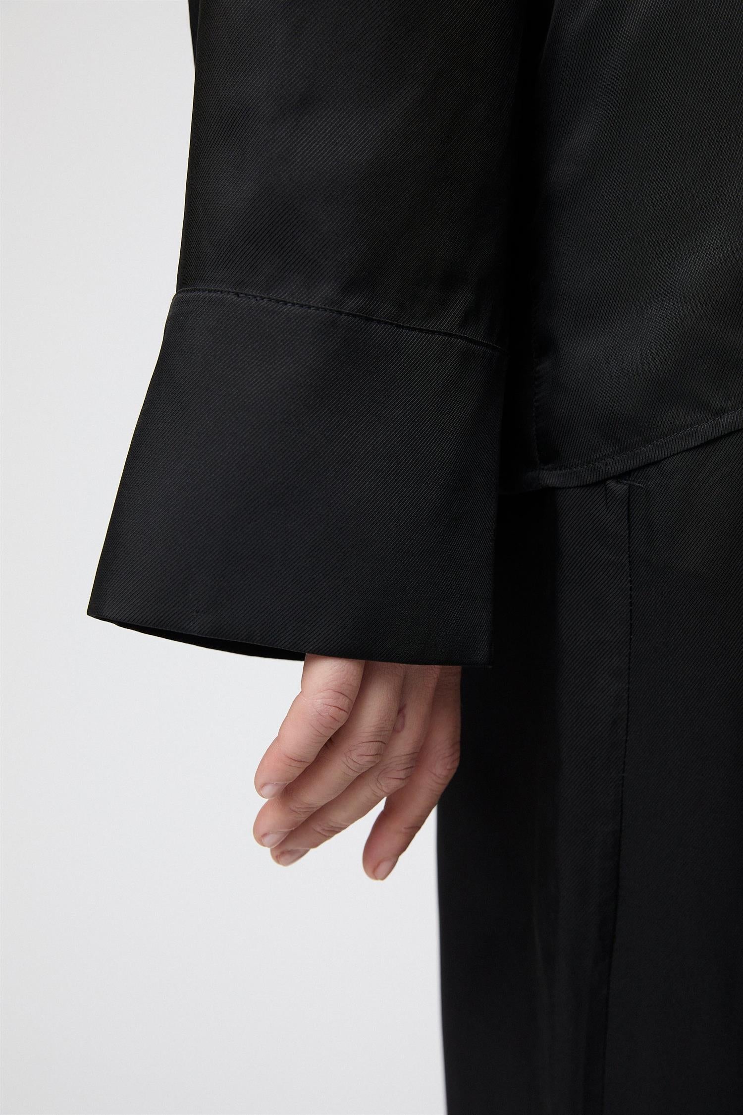 Viscose Twill Pajama Shirt Jet Black