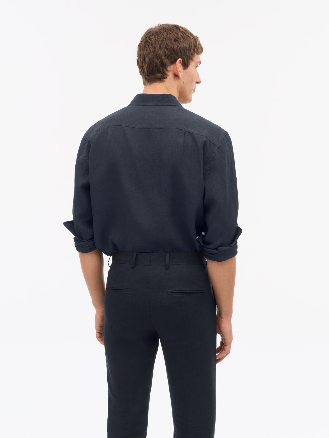 Spenser Casual Linen Shirt Midnight Blue