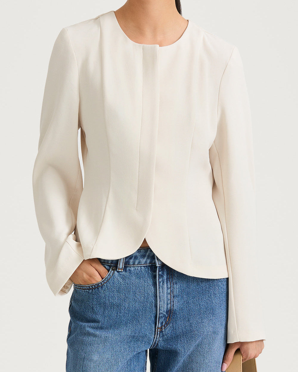 BRIENNE POLYESTER BLOUSE IVORY