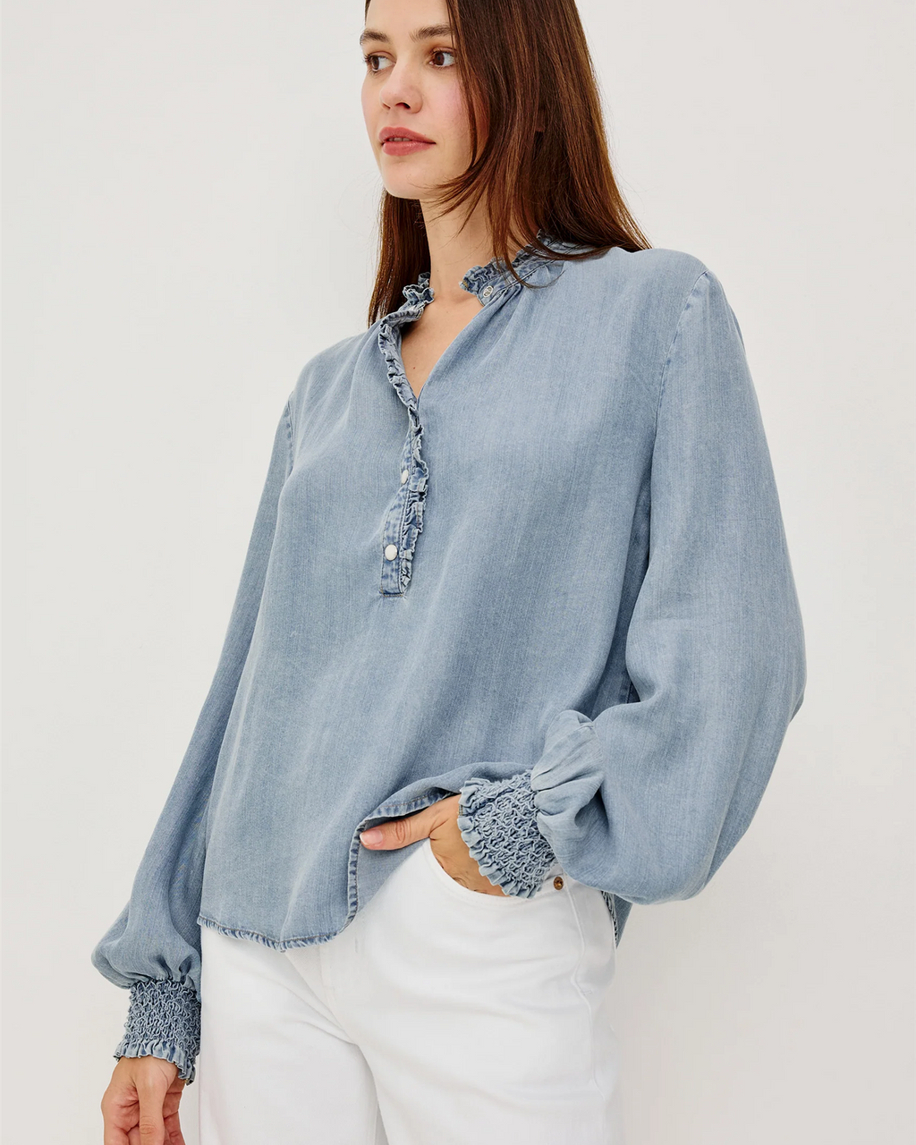 KIMMY DENIM SHIRT WASHED BLUE