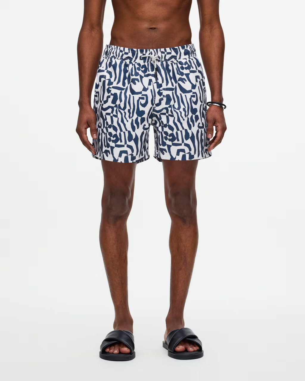 Marbling Pattern Swim Shorts Blue
