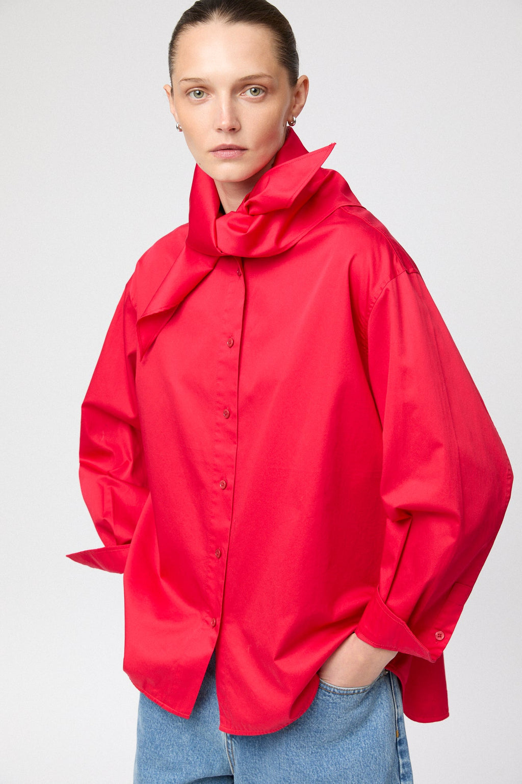 Poplin Workwear Shirt Vivid Red